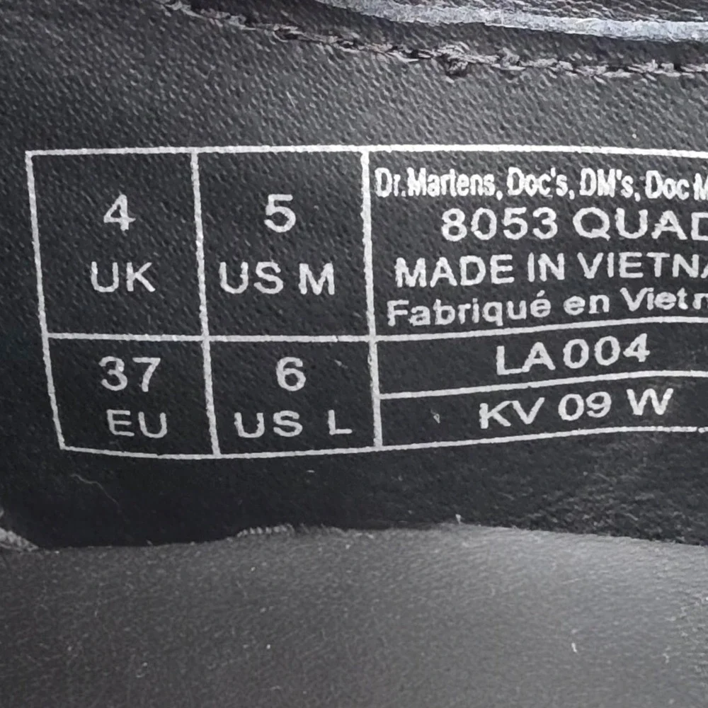 Free People M5/W6 Black Dr. Martens 8053‎ Quad Oxford Platform Loafers